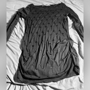 Rachel Roy Boat Neck Tunic w/ Sheer Triangle Detail. Med